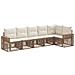 Set Divano da Giardino 6 pcs Beige e Bianco Crema polyrattan - Foto miniatura 1