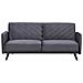 Divano Letto A 3 Posti In Tessuto Vellutato Grigio Senja - Foto miniatura 1