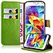Custodia Libro Per Samsung Galaxy S5 / S5 Neo In Grass Grün - Con Vani Di Carte, Funzione Stand E Chiusura Magnetica - Portafoglio Cover Case Wallet Book Etui Protezione - Foto miniatura 1