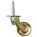 Bh01574 Brass Castor Caster Wheels Gambo Della Vite In Tipo Di Ottone Lucido - Foto miniatura 1