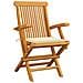Sedie da Giardino con Cuscini Crema 3 pz Massello di Teak - Foto miniatura 2