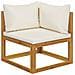 Set Divani da Giardino 10 pz con Cuscini Crema Massello Acacia - Foto miniatura 3