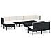 Set Divani Da Giardino 10 Pz Con Cuscini In Polyrattan Nero - Foto miniatura 2