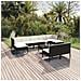 Set Divani Da Giardino 10 Pz Con Cuscini In Polyrattan Nero - Foto miniatura 1