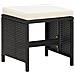 Set Da Pranzo Da Giardino 21 Pz Con Cuscini In Polyrattan Nero - Foto miniatura 9