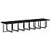 Set Da Pranzo Da Giardino 21 Pz Con Cuscini In Polyrattan Nero - Foto miniatura 10