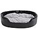 Lettino Per Cani Nero E Grigio 99x89x21 Cm Peluche E Similpelle - Foto miniatura 2
