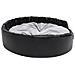 Lettino Per Cani Nero E Grigio 99x89x21 Cm Peluche E Similpelle - Foto miniatura 4