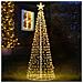 Albero Natale Luminoso 220cm 592 Led Bianco Caldo 8 Giochi Luce Metallo Esterno - Foto miniatura 1