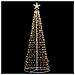 Albero Natale Luminoso 220cm 592 Led Bianco Caldo 8 Giochi Luce Metallo Esterno - Foto miniatura 4