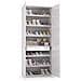 Scarpiera Tarassaco, Mobile Multiuso Da Ingresso Con Anta A Specchio, Armadio Moderno Portascarpe A 6 Ripiani, 100% Made In Italy, 72x37h195 Cm, Bianco E Cemento - Foto miniatura 4