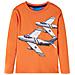 Maglietta Per Bambini A Maniche Lunghe Stampa Aereo Arancione Scuro 92 - Foto miniatura 1