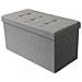 Pouf Contenitore Rettangolare In Stoffa Grigio Scuro - Foto miniatura 1