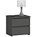Comodino CL2, 2 cassetti, 40x35x40 cm, Colore Grigio Grafite - Foto miniatura 1