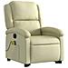 Poltrona Alzapersona Massaggi Reclinabile Elettrica Crema Pelle - Foto miniatura 3