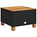 Tavolo Da Giardino Nero 55x55x36cm In Polyrattan E Legno Acacia - Foto miniatura 2