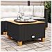 Tavolo Da Giardino Nero 55x55x36cm In Polyrattan E Legno Acacia - Foto miniatura 3