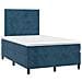 Letto A Molle Materasso E Led Blu Scuro 120x190 Cm In Velluto - Foto miniatura 3