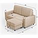 Divano Sakar 2 Posti (due Sedute Da 60cm) + Pouf Misure Esterne L. 148 P. 155 Colore Beige - Foto miniatura 3
