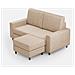 Divano Sakar 2 Posti (due Sedute Da 60cm) + Pouf Misure Esterne L. 148 P. 155 Colore Beige - Foto miniatura 1