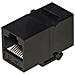 COUPLER CAT5E RJ45 UTP F /F NERO CON GANCI PER PANNELLI - Foto miniatura 1