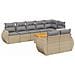 Set Divano Da Giardino 9 Pz Con Cuscini Beige In Polyrattan - Foto miniatura 2