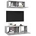 Set Di Mobili Porta Tv 2 Pz Grigio Cemento In Legno Multistrato - Foto miniatura 3