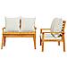 Set Mobili Da Giardino 3pz Con Cuscini Legno Massello Di Acacia - Foto miniatura 2