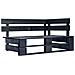 Divano Angolare Da Giardino Pallet Legno Pino Impregnato Nero - Foto miniatura 1
