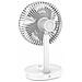 Ventilatore Portatile Da Tavolo Ricaricabile A 3 Velocità Da 3000 Mah, Bianco - Foto miniatura 5