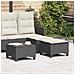 Sgabelli Giardino con Cuscini 2 pz Nero 55x55x36 cm Polyrattan - Foto miniatura 2