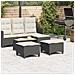 Sgabelli Giardino con Cuscini 2 pz Nero 55x55x36 cm Polyrattan - Foto miniatura 3