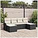 Set di divani da giardino  6 pezzi con cuscini in rattan polimero nero, Divano da giardino con cuscini a 2 posti  in rattan polimero nero - Foto miniatura 2
