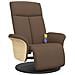 Poltrona Reclinabile Massaggio e Poggiapiedi Marrone in Tessuto - Foto miniatura 1