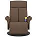 Poltrona Reclinabile Massaggio e Poggiapiedi Marrone in Tessuto - Foto miniatura 3