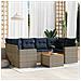 Set Divani da Giardino 7 pz con Cuscini Grigio in Polyrattan - Foto miniatura 2