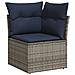 Set Divani da Giardino 7 pz con Cuscini Grigio in Polyrattan - Foto miniatura 4