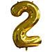Palloncino Foil Numero 2 Compleanno Anniversario Oro 80 Cm - Foto miniatura 1