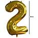 Palloncino Foil Numero 2 Compleanno Anniversario Oro 80 Cm - Foto miniatura 2