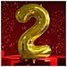 Palloncino Foil Numero 2 Compleanno Anniversario Oro 80 Cm - Foto miniatura 4
