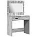 Tavolo da Dressing con luci LED Grigio Sonoma 78,5x41x135 cm - Foto miniatura 1