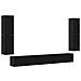 Set mobile TV 5 pcs Rovere nero Legno multistrato - Foto miniatura 1