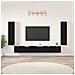 Set mobile TV 5 pcs Rovere nero Legno multistrato - Foto miniatura 2