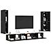 Set mobile TV 5 pcs Rovere nero Legno multistrato - Foto miniatura 3