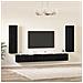 Set mobile TV 5 pcs Rovere nero Legno multistrato - Foto miniatura 4