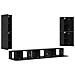 Set mobile TV 5 pcs Rovere nero Legno multistrato - Foto miniatura 7