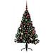 Albero di Natale artificiale con luci integrate Nero 150 cm PVC - Foto miniatura 3