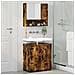 Set di mobili per il bagno Montaggio a parete 2 pcs Rovere fumé - Foto miniatura 4