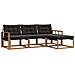 Set di divani da esterno con cuscino 4 pcs Naturale e Nero - Foto miniatura 1