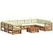 Set divani 10 pcs Naturale e Crema Legno di Acacia Massello - Foto miniatura 1